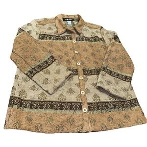 Vintage Sag Harbor‎ Floral Damask Tapestry Button Blazer Jacket Women's Plus 16